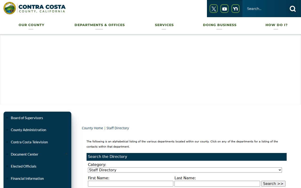 Contra Costa County people search county staff directory